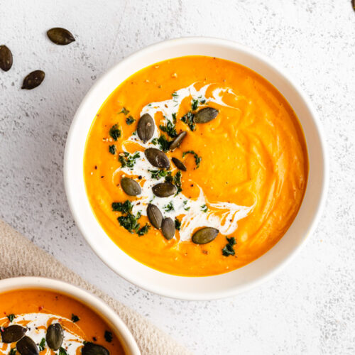 Creamy Roasted Pumpkin Soup Recipe (Vegan) - Plantiful Bakery