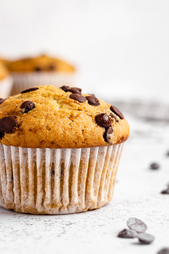 Close Up Of Chocolate Chip Muffin