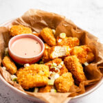 Tofu Nuggets In Bowl With Dipping Sauce