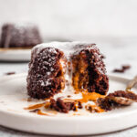 Vegan Biscoff Chocolate Lava Cake Served With Coconut Cream