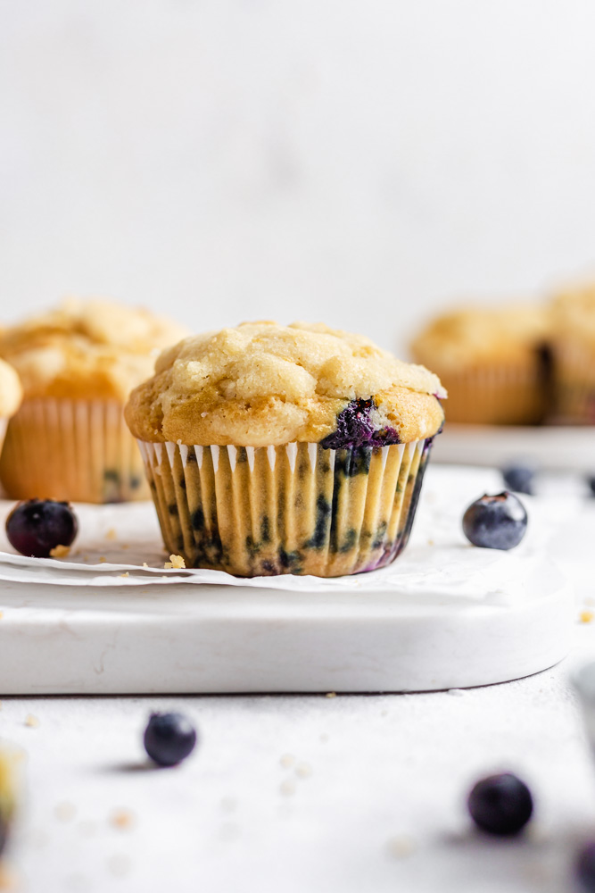 Blueberry Muffins On Parchment Paper