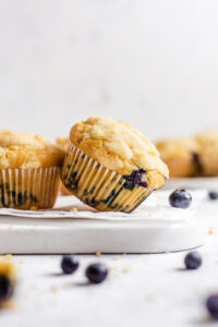 Two Blueberry Muffins With Streusel Topping