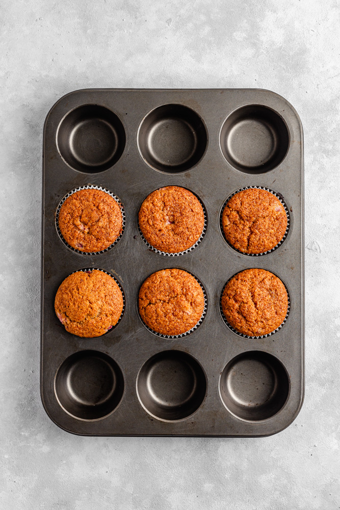 Cupcakes In Muffin Pan After Baking