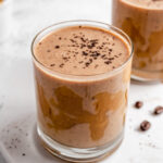 Salted Caramel Mocha Smoothie Topped With Ground Coffee