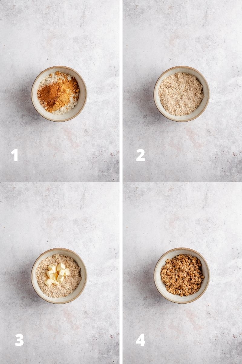 How to make oat crumble topping - steps