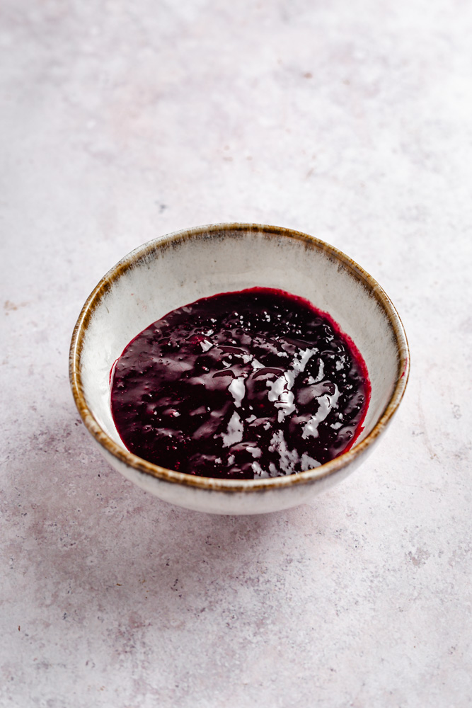 Homemade blackberry jam in a bowl