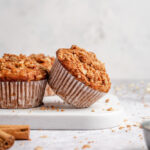 Oatmeal apple muffins with crumble topping