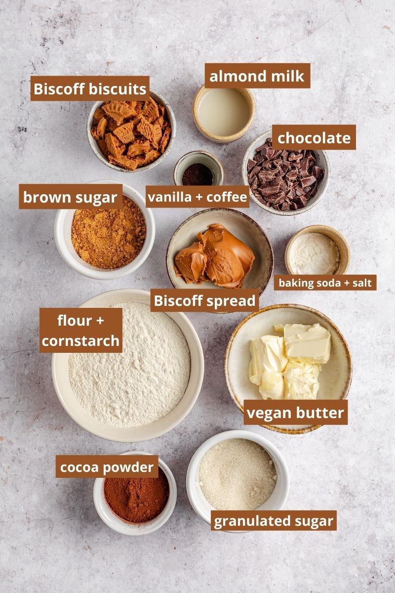 Ingredients for Lotus Biscoff stuffed cookies