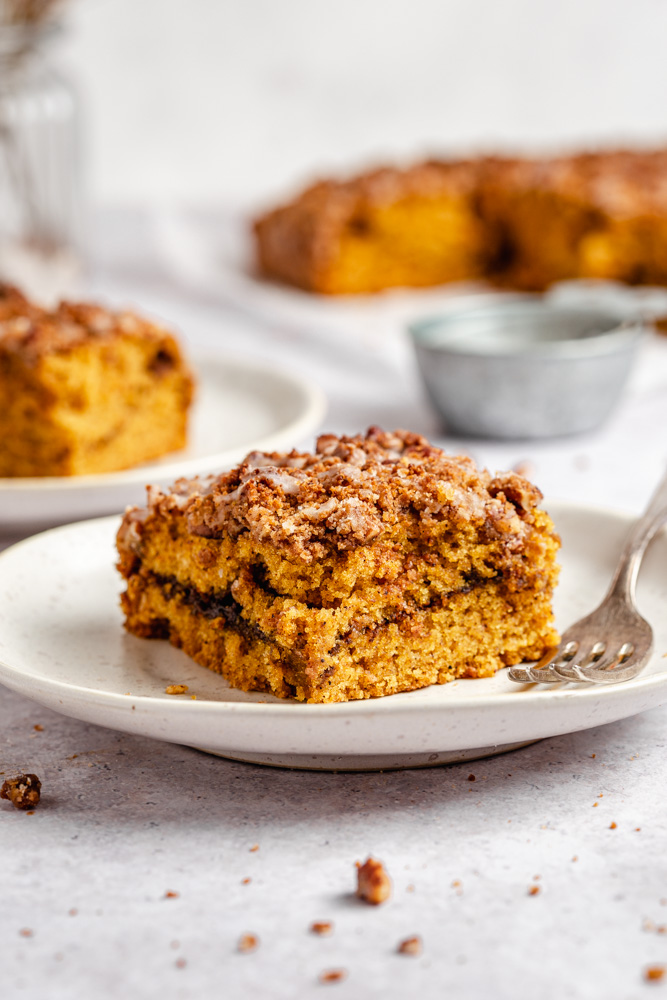 The best pumpkin coffee cake with streusel on top