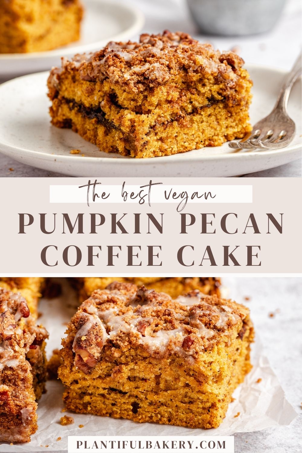 Vegan Pumpkin Pecan Coffee Cake | Plantiful Bakery